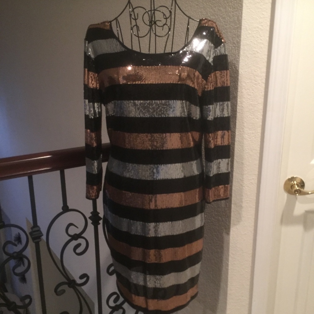 Charlotte Russe Sequined U Neck Evening Dress